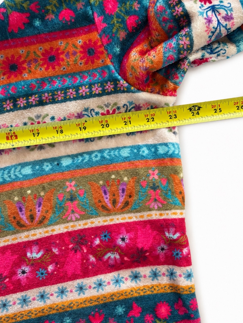 Natural Life Plush Fleece Onesie One Piece Pajamas Floral Fair Isle Size Large - Picture 5 of 9
